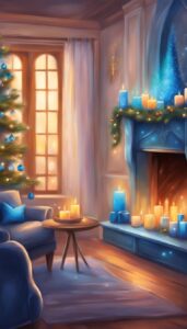 Blue Christmas Candles decoration idea illustration 2