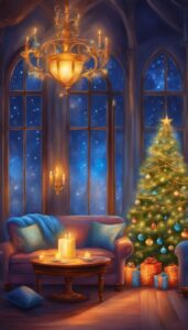 Blue Christmas Candles decoration idea illustration 3