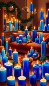 Blue Christmas Candles decoration idea illustration 4