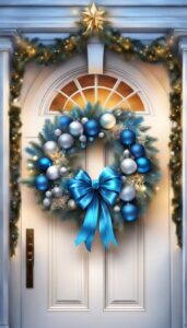 Blue and Silver Christmas Door Wreath idea illustration 3