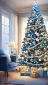 Blue and White Christmas Tree idea background 2