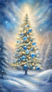 Blue and White Christmas Tree idea background 3