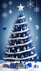 Blue and White Christmas Tree idea background 6