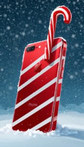 Candy Cane Stripes Red Christmas Phone Wallpaper