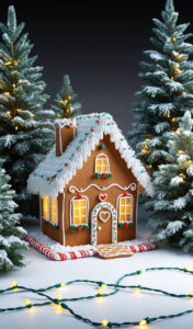 Gingerbread House Red Christmas Phone Wallpaper