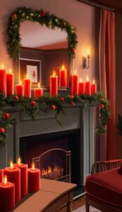 Glowing Red Candles Christmas Phone Wallpaper