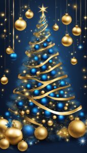 Gold Blue Christmas background 1