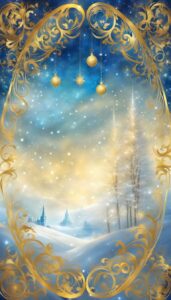 Gold Blue Christmas background 2