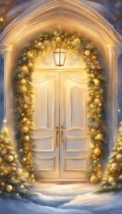 Gold Christmas Door Wreath idea illustration 1