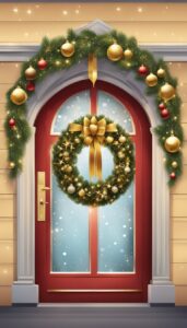 Gold Christmas Door Wreath idea illustration 2