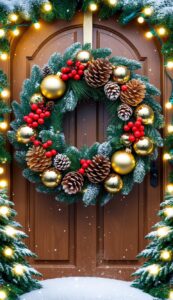 Gold Christmas Door Wreath idea illustration 4