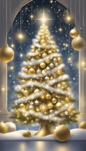 Gold and White Christmas Tree idea background 1