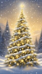 Gold and White Christmas Tree idea background 2