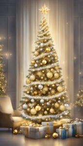 Gold and White Christmas Tree idea background 3