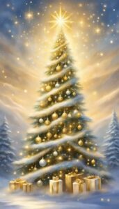 Gold and White Christmas Tree idea background 4