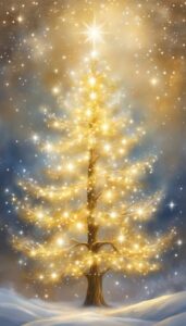 Gold and White Christmas Tree idea background 5