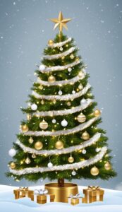 Gold and White Christmas Tree idea background 7