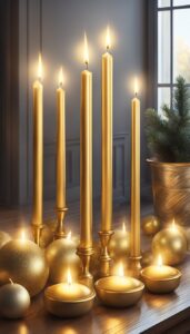 Golden Christmas Candles decoration idea illustration 1