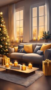 Golden Christmas Candles decoration idea illustration 2