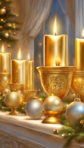 Golden Christmas Candles decoration idea illustration 5