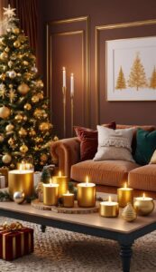 Golden Christmas Candles decoration idea illustration 7