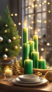 Green Christmas Candles decoration idea illustration 1