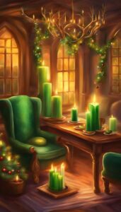 Green Christmas Candles decoration idea illustration 2