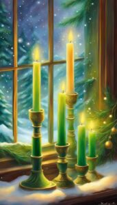 Green Christmas Candles decoration idea illustration 3