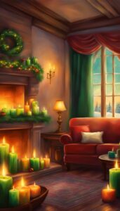 Green Christmas Candles decoration idea illustration 4