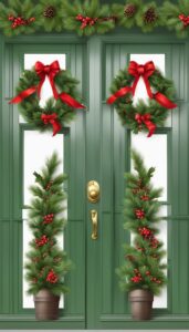 Green Christmas Door Wreath idea illustration 2