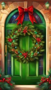 Green Christmas Door Wreath idea illustration 3