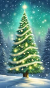 Green and White Christmas Tree idea background 1