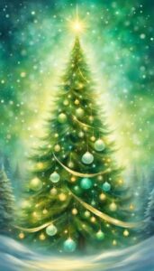 Green and White Christmas Tree idea background 3