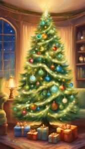 Green and White Christmas Tree idea background 4