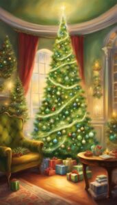 Green and White Christmas Tree idea background 5