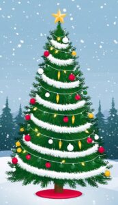 Green and White Christmas Tree idea background 6