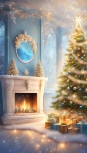 Light Blue Christmas background 2