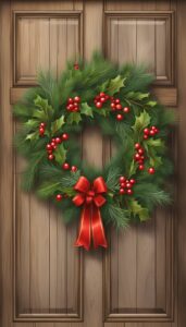 Natural Christmas Door Wreath idea illustration 1