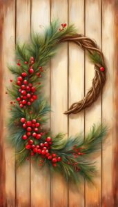 Natural Christmas Door Wreath idea illustration 2