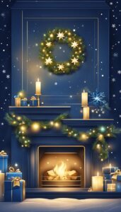 Navy Blue Christmas background 1