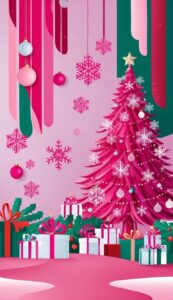 Pink Abstract Christmas background 4