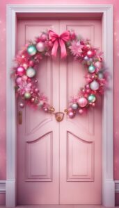 Pink Christmas Door Wreath idea illustration 3