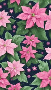 Pink Christmas Flowers background 1