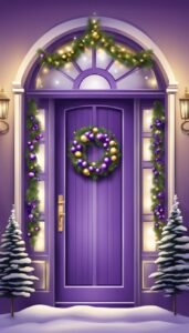 Purple Christmas Door Wreath idea illustration 1