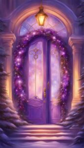 Purple Christmas Door Wreath idea illustration 2