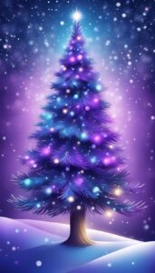 Purple Christmas Tree Background Wallpaper Idea 1