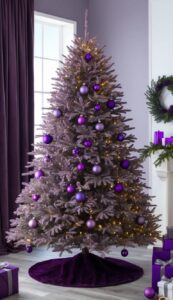 Purple Christmas Tree Background Wallpaper Idea 10