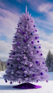 Purple Christmas Tree Background Wallpaper Idea 11