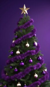 Purple Christmas Tree Background Wallpaper Idea 12