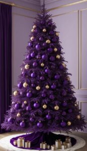 Purple Christmas Tree Background Wallpaper Idea 13